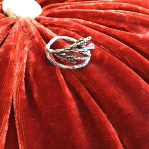 vintage oxidized SILVER patina twig branch RING us 6 7